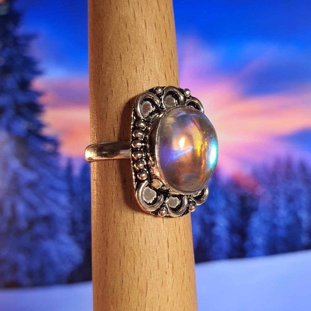 Moonstone Sterling Silver Plated Ring Size 8.5